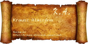 Krausz Almiréna névjegykártya